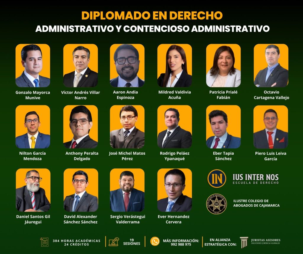 Flyer del Diplomado en Derecho Administrativo y Contencioso Administrativo