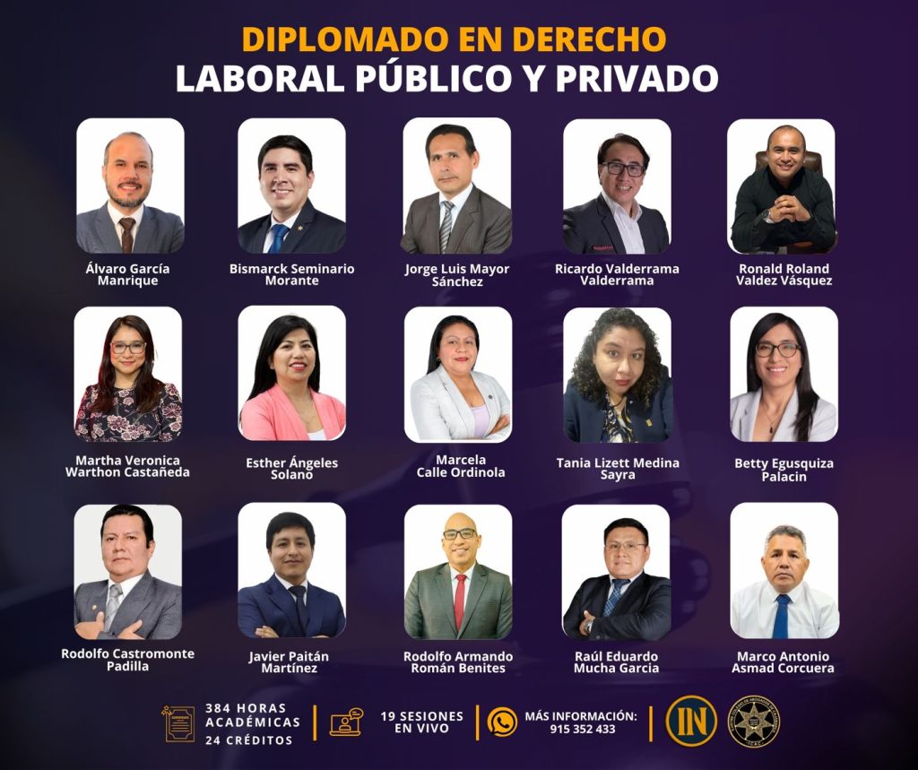 Flyer del Diplomado en Derecho Laboral Público y Privado