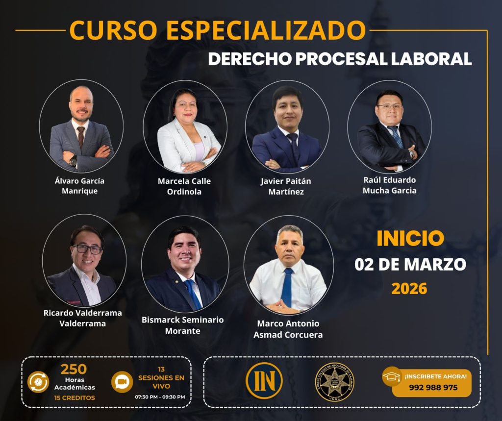 Flyer del Curso especializado en Derecho Procesal Laboral