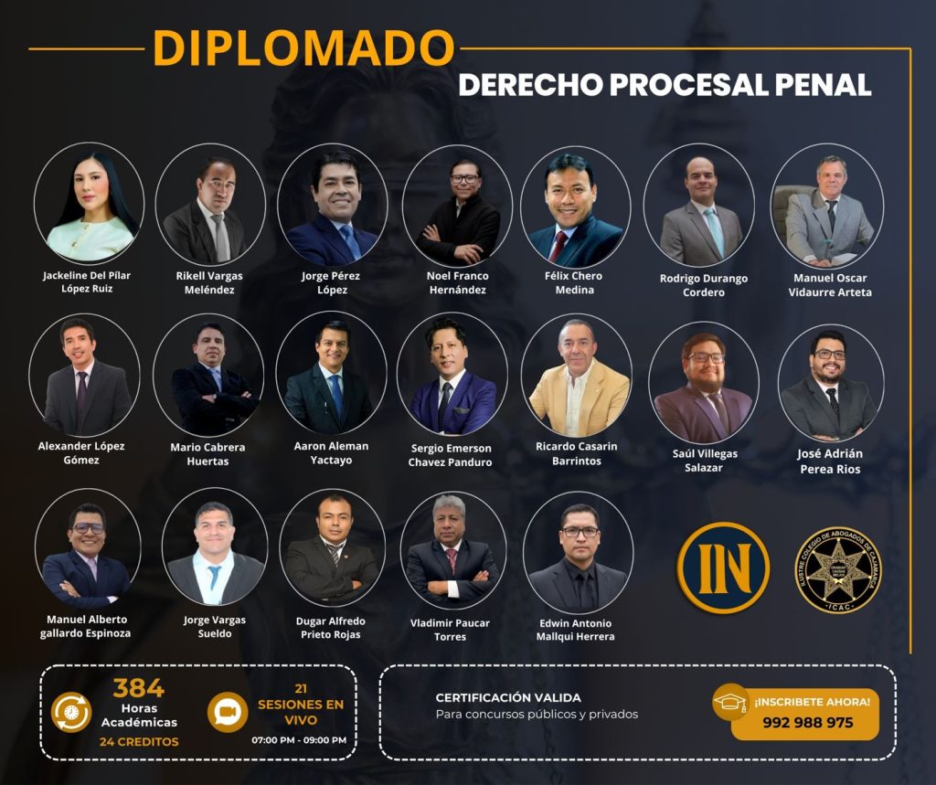 Flyer del Diplomado en Derecho Procesal Penal